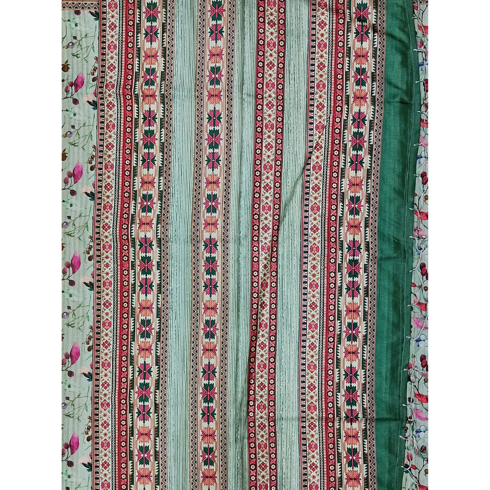 Green n Beige combination Semi Tusser Saree