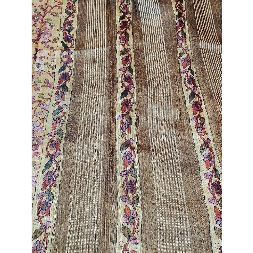 Earthern Mud colour Geecha Tusser Saree