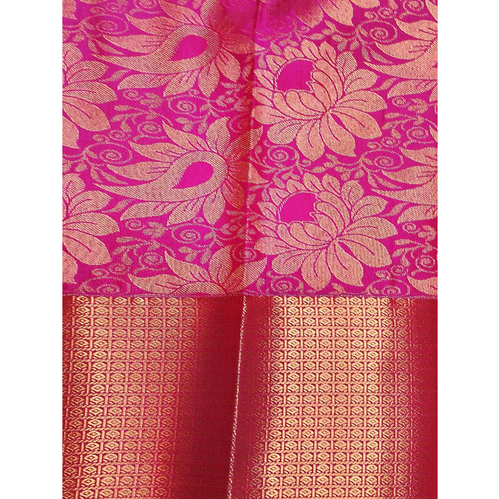 Rama Blue n bright blue colour combination Semi Art Silk Saree