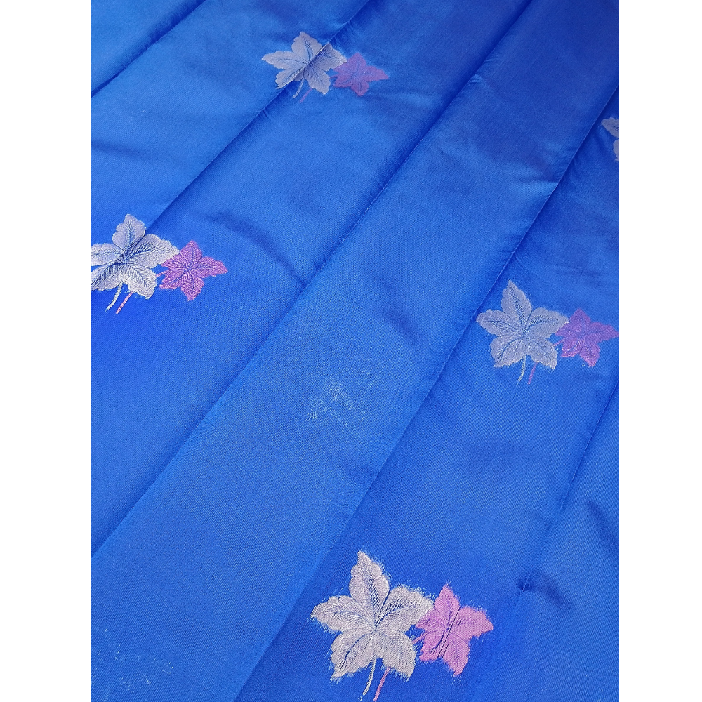Ink Blue borderless Semi Silk Saree
