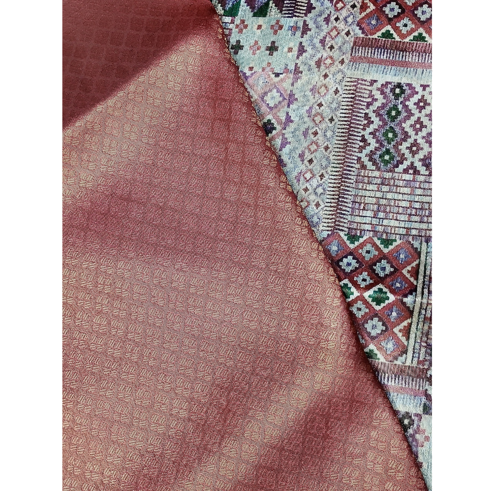 Light Brick colour with combination of Beige Softy Digital Print Silk Saree