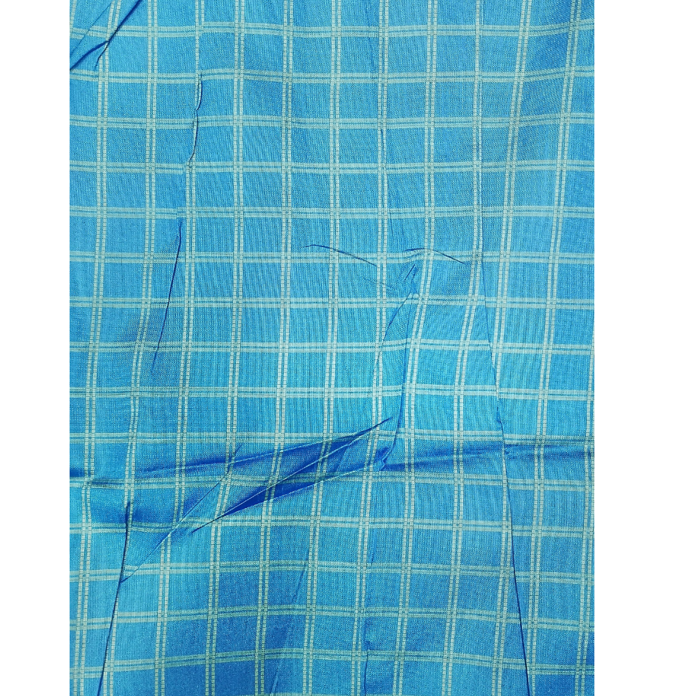 Navy Blue with Sky Blue Border Pallu n Blouse  Semi Tusser Saree