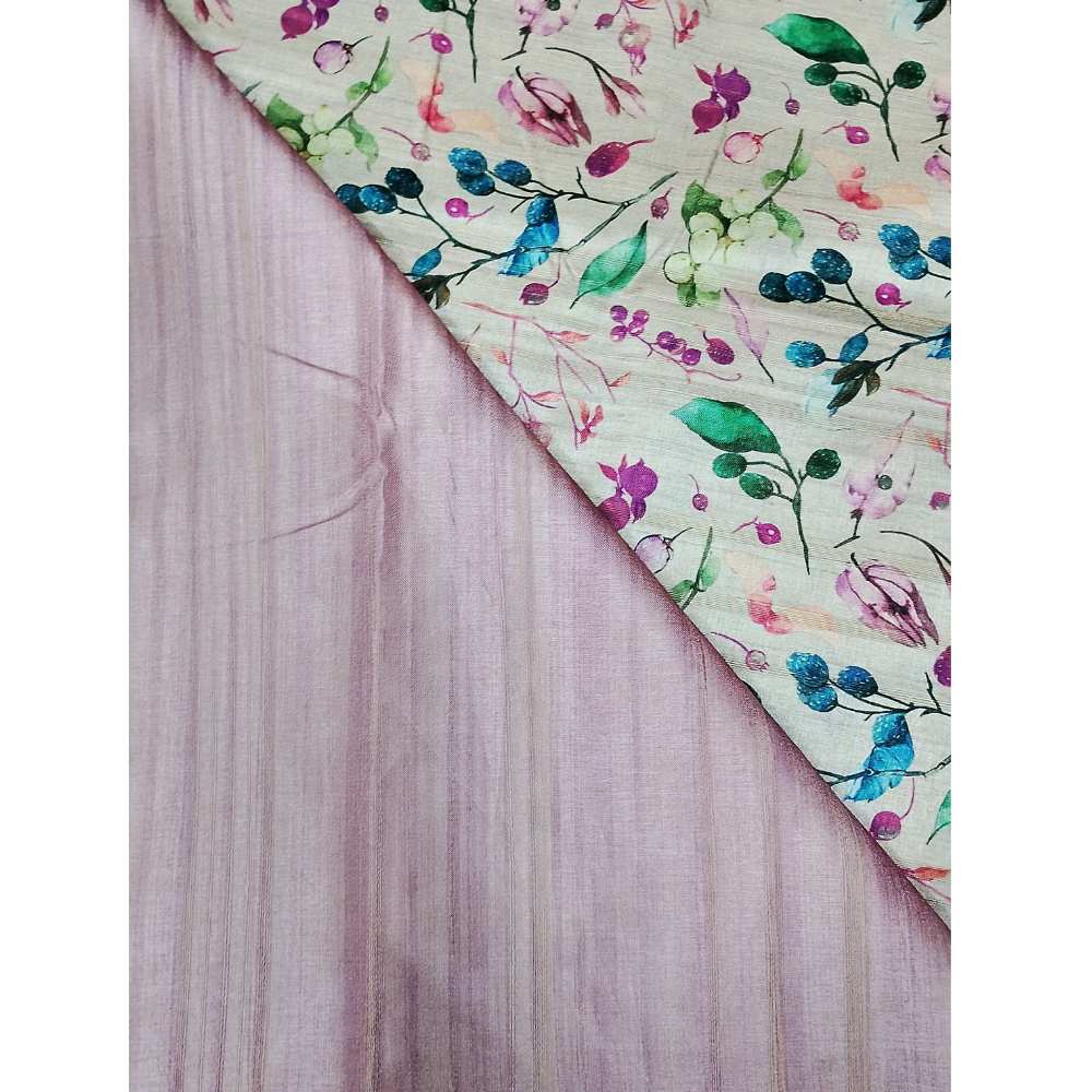Dusty Pink n Beige combination Semi Tusser Saree