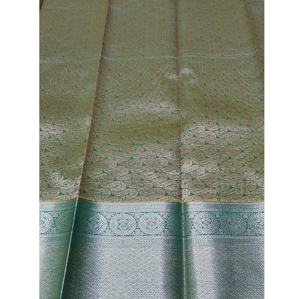 Mustard Yellow Colour with Green blouse n pallu Premium Silk Cotton Saree