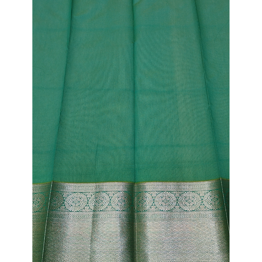 Mustard Yellow Colour with Green blouse n pallu Premium Silk Cotton Saree