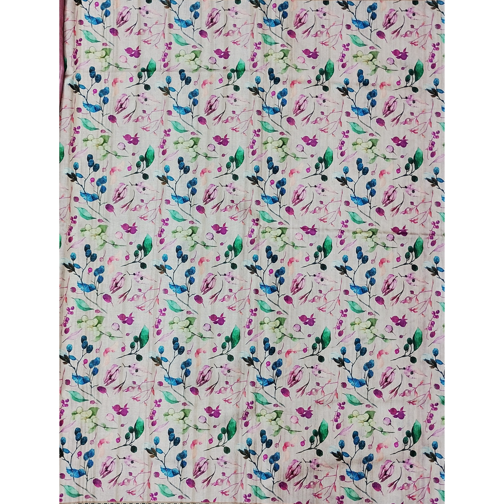 Dusty Pink n Beige combination Semi Tusser Saree