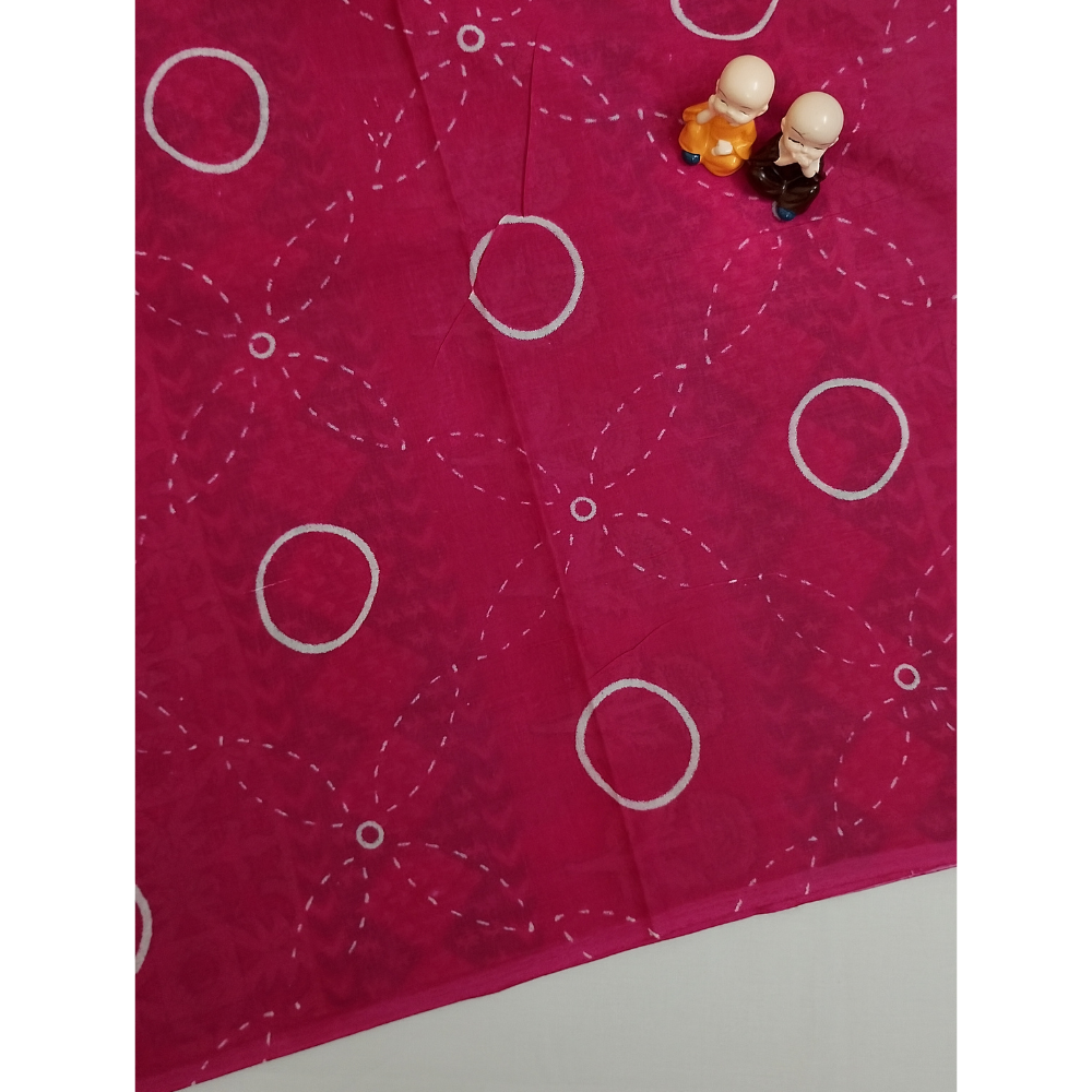 Elephant Grey Handblock Print Mul Mul Cotton Saree