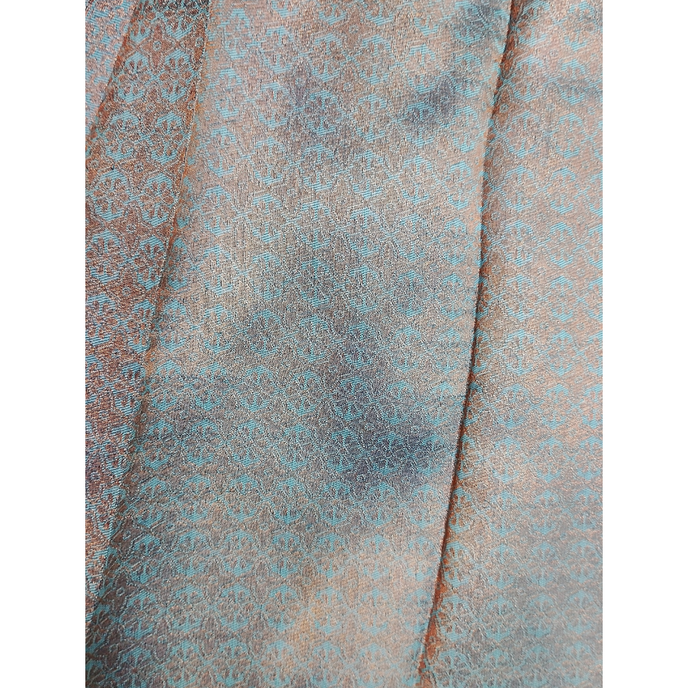 Dark Blue temple border Semi Silk Saree