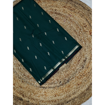 Green colour with Red blouse n pallu Semi Soft Silk Saree