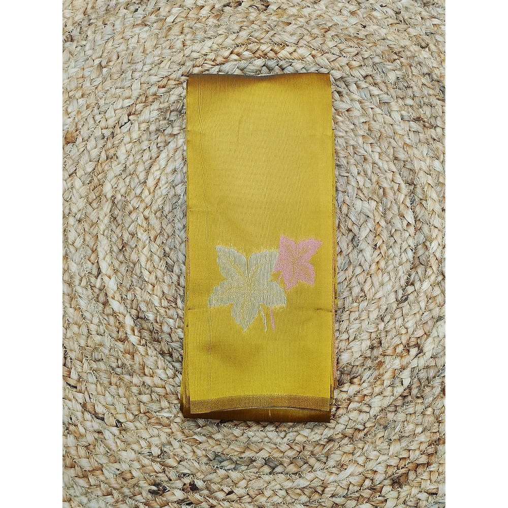 Mehandhi Green borderless Semi Silk Saree