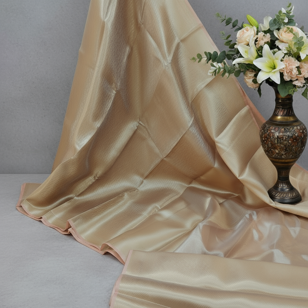 Beige Colour Tissue Silk Saree