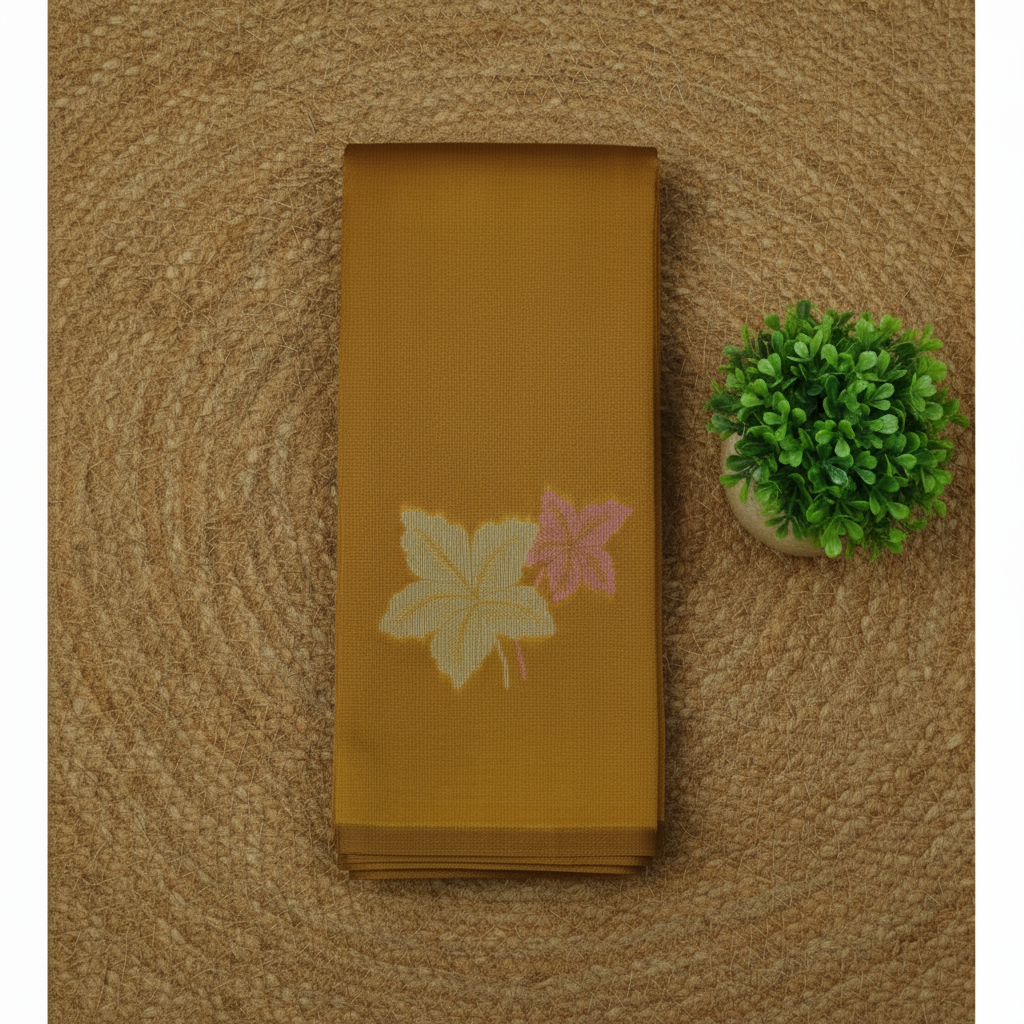 Mehandhi Green borderless Semi Silk Saree