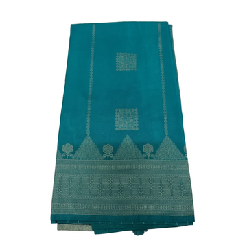 Rama Green viscose sarees with box motifs