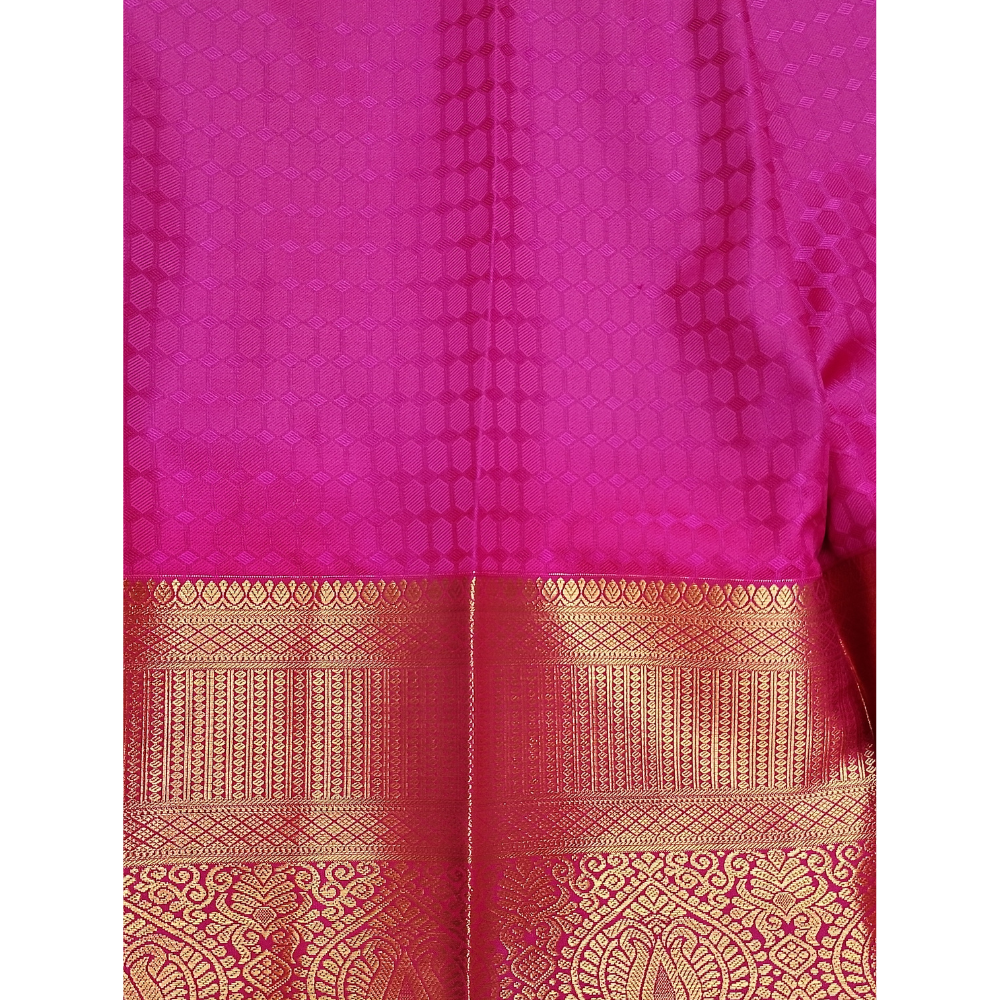Bright Pink colour semi art silk saree