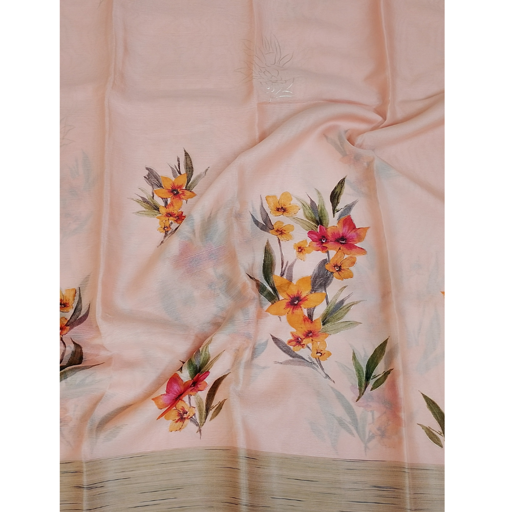 Orange Organza Saree