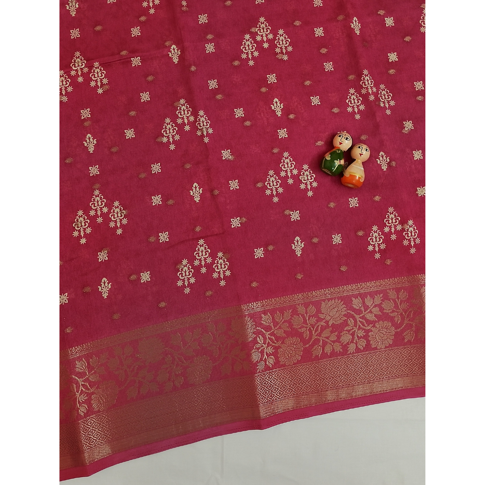 Dusty Pink Georgette Saree with Zari Bhuttas