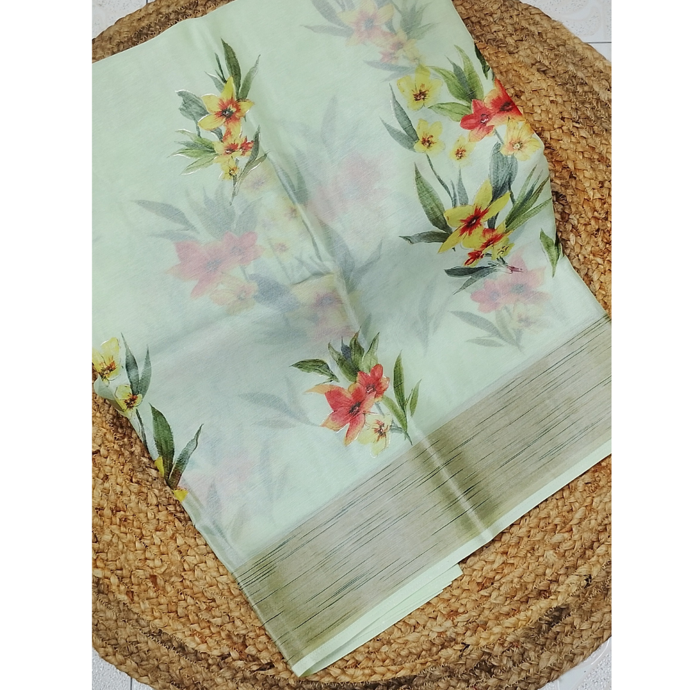 Pista Green Organza Saree