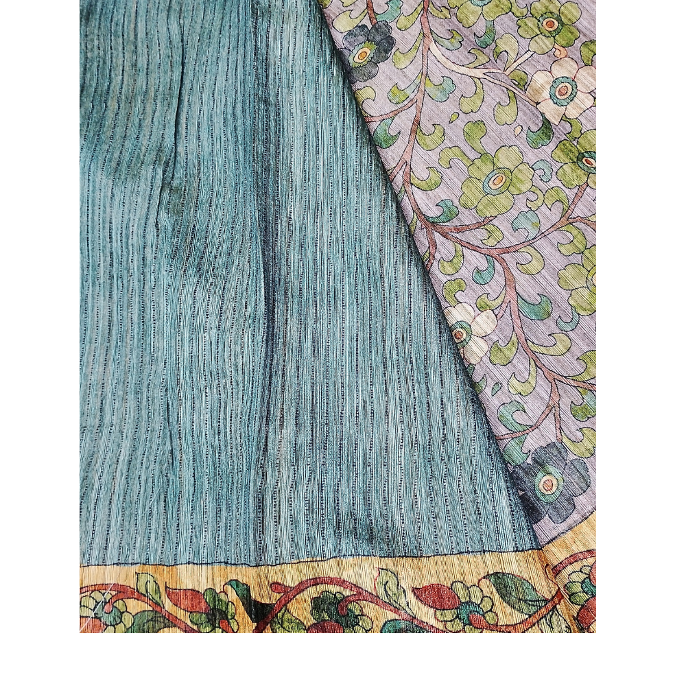 Grey colour Geecha Tusser Saree