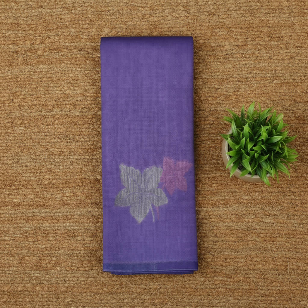 Purple borderless Semi Silk Saree