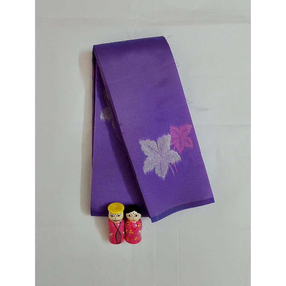 Purple borderless Semi Silk Saree