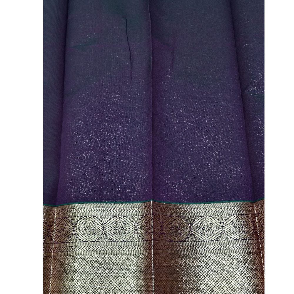 Green Colour with Blue blouse n pallu Premium Silk Cotton Saree