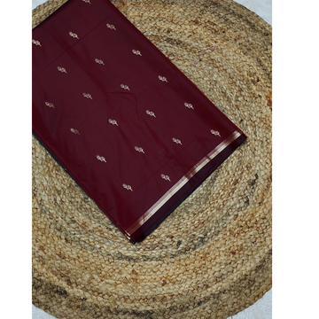 Maroon colour with brown blouse n pallu Semi Soft Silk Saree