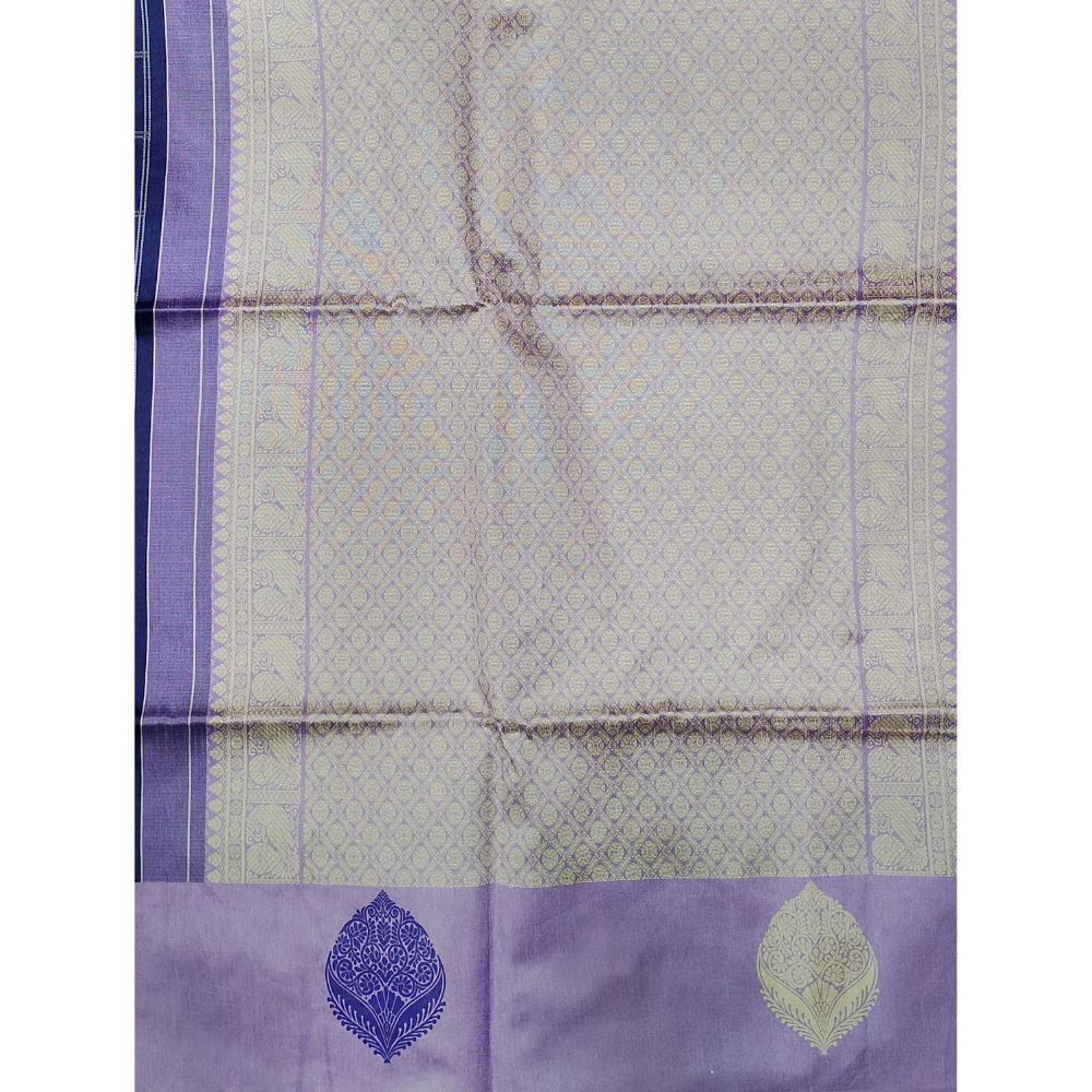 Violet with Purple border Pallu n blouse Semi Tusser Saree