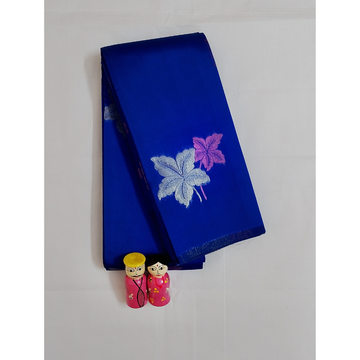 Ink Blue borderless Semi Silk Saree