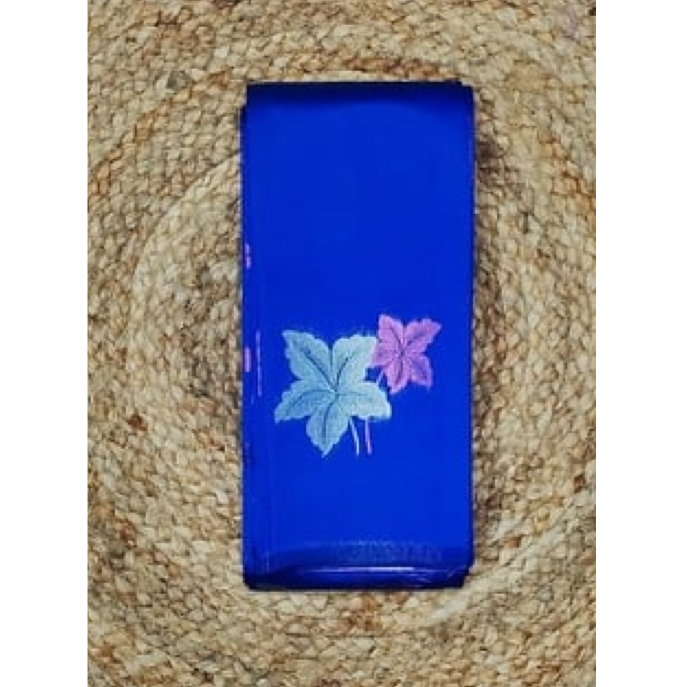 Ink Blue borderless Semi Silk Saree