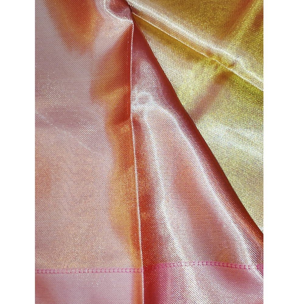 Jyothika Inspired Saree Gold n Pink Tissue Saree
