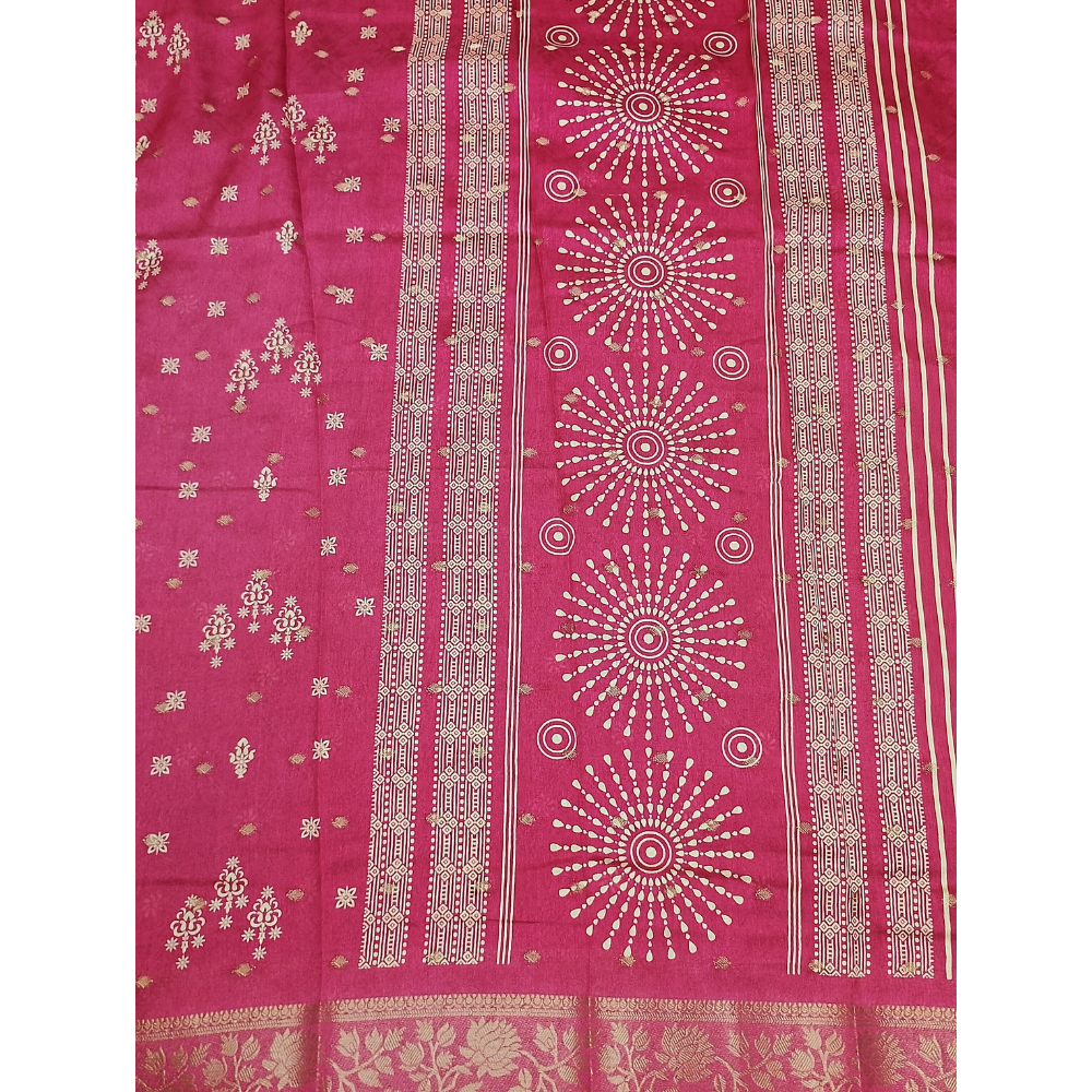 Dusty Pink Georgette Saree with Zari Bhuttas