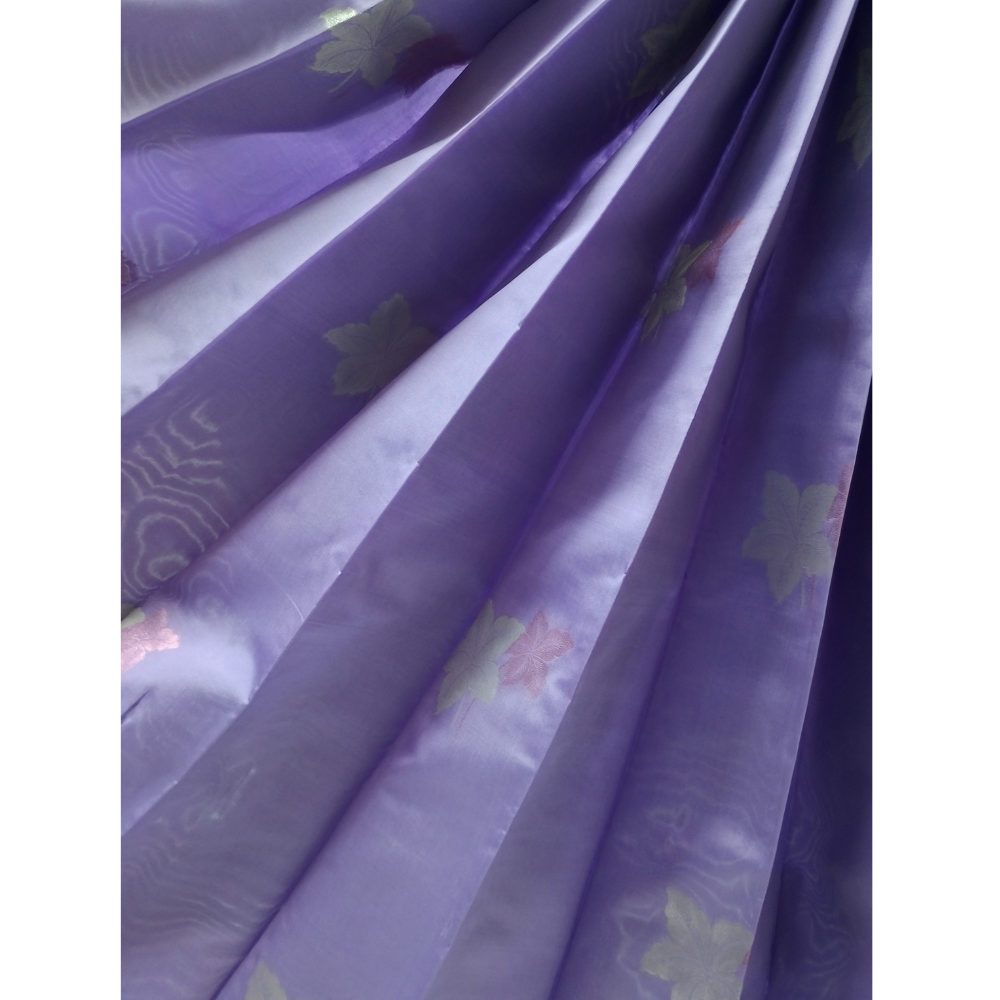 Purple borderless Semi Silk Saree