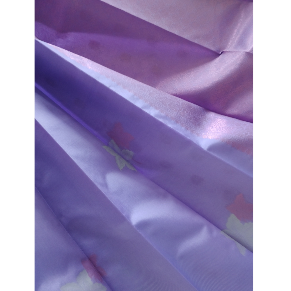 Purple borderless Semi Silk Saree