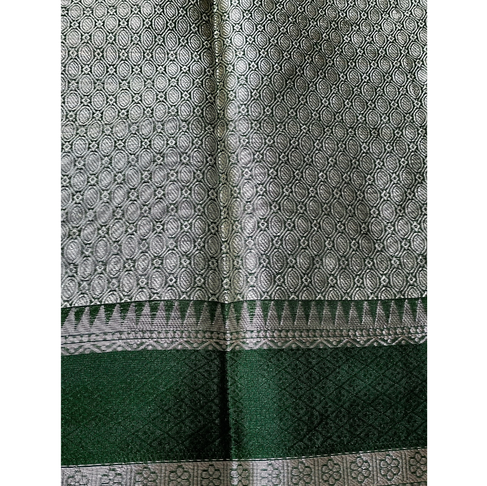 Red Colour with brocade Dark Green blouse Warm Silk 3D Saree