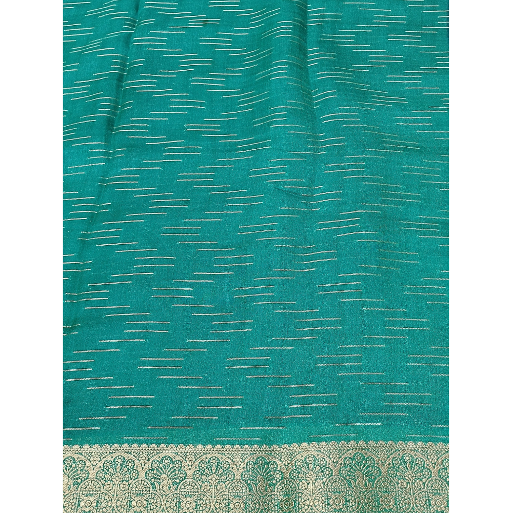 Navy Blue with Rama Green border Chanderi Sarees