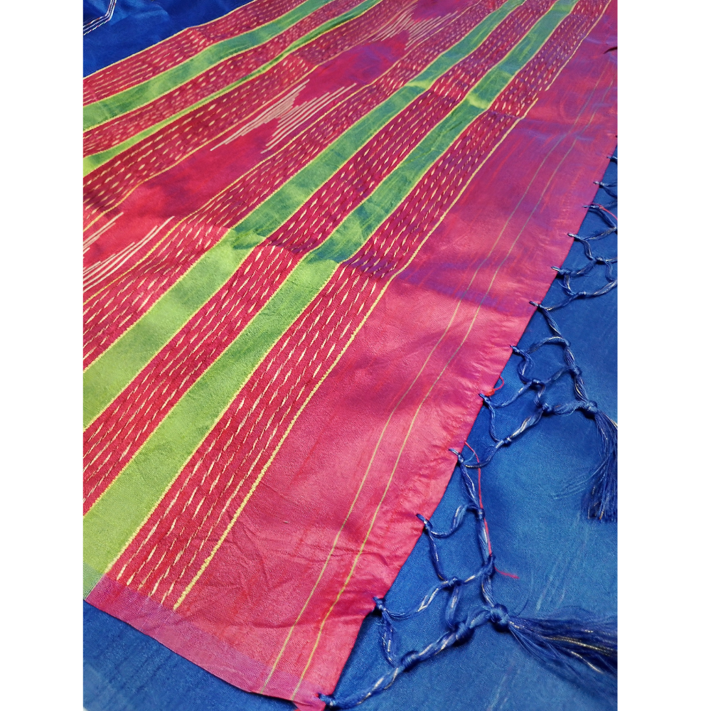 Blue colour Raw Silk Saree
