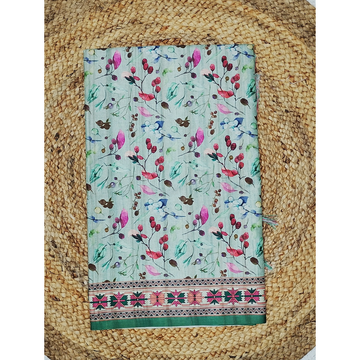 Green n Beige combination Semi Tusser Saree