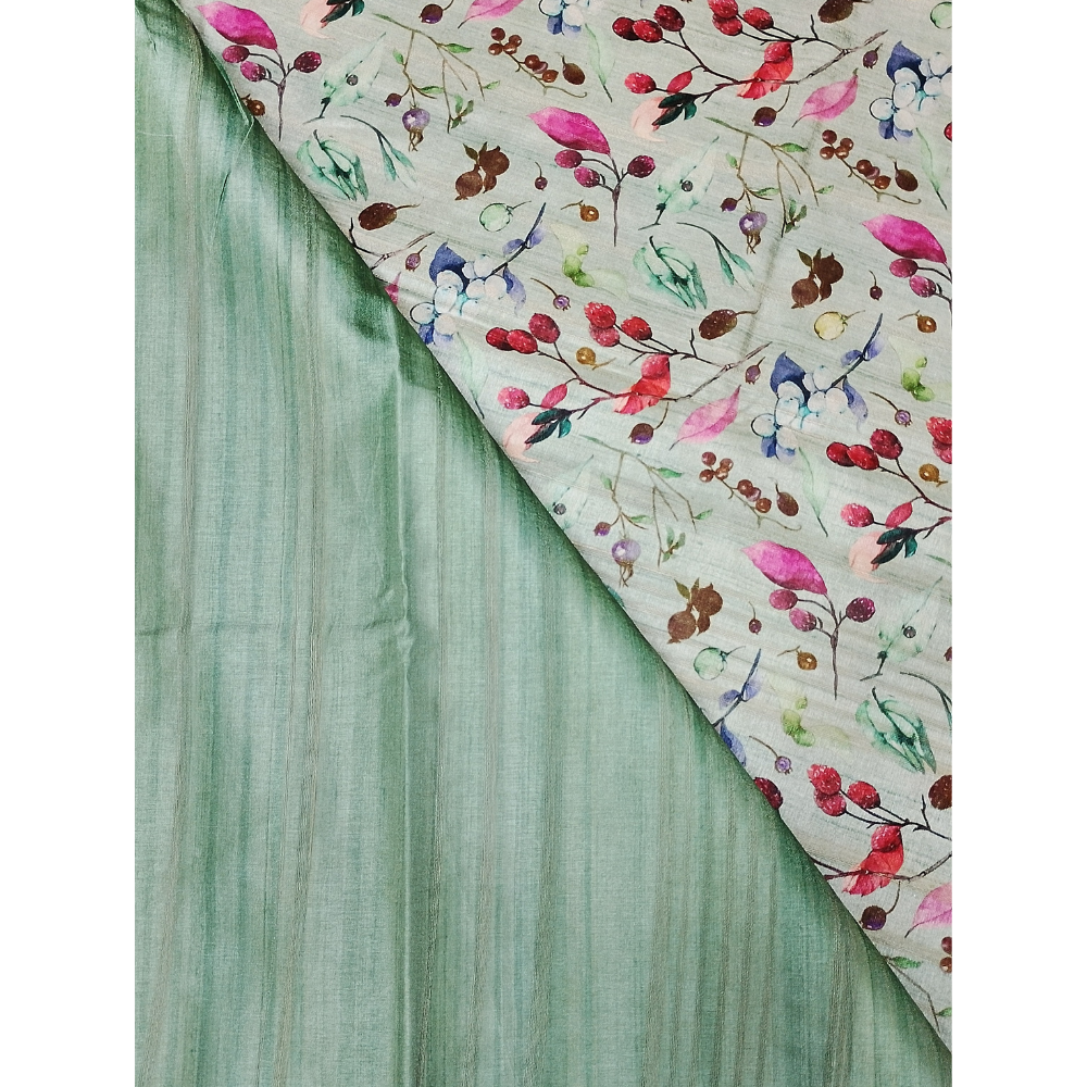 Green n Beige combination Semi Tusser Saree