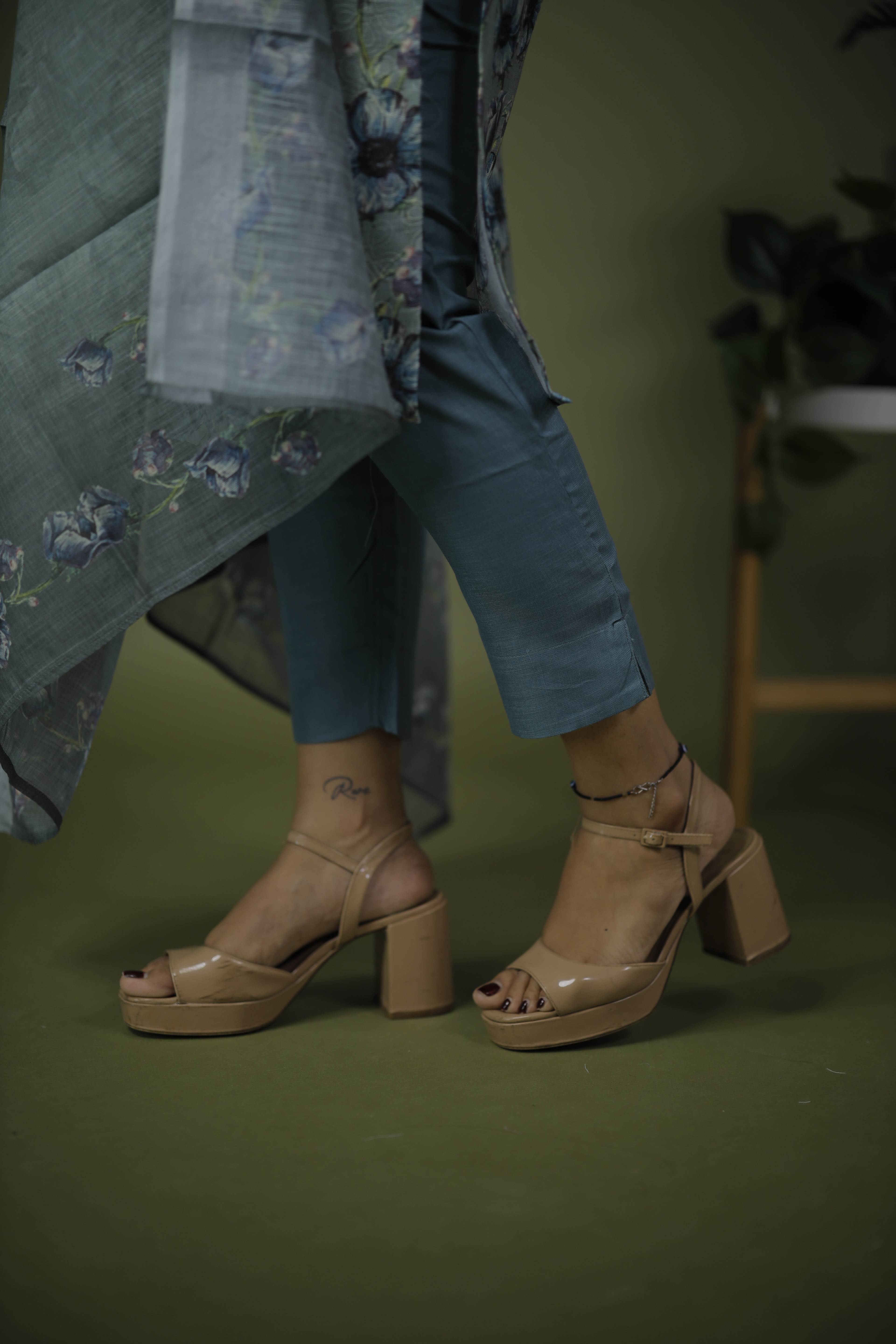 CHANDERI COTTON KURTA SET WITH DUPATTA