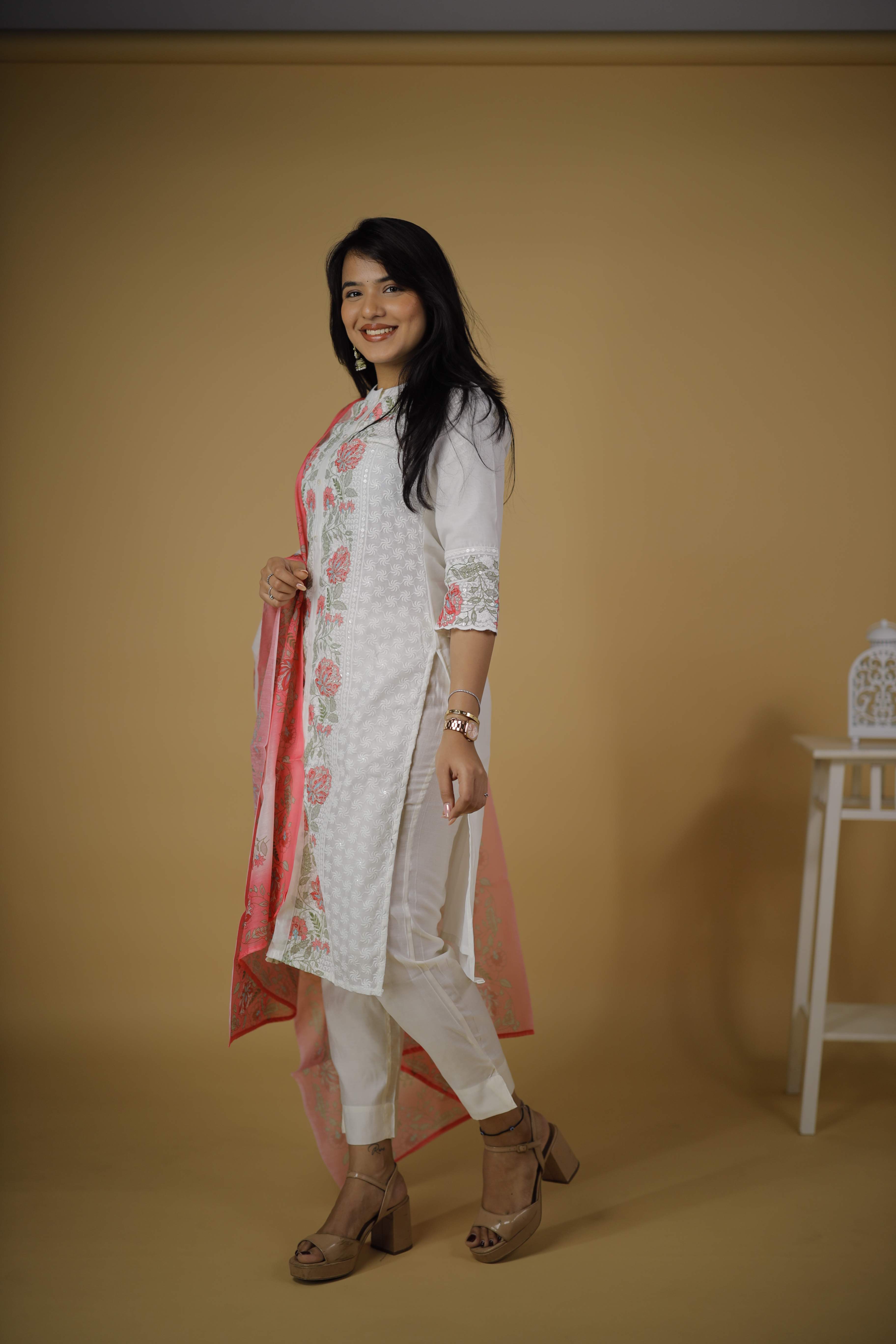 COTTON KURTA SET WITH DUPATTA