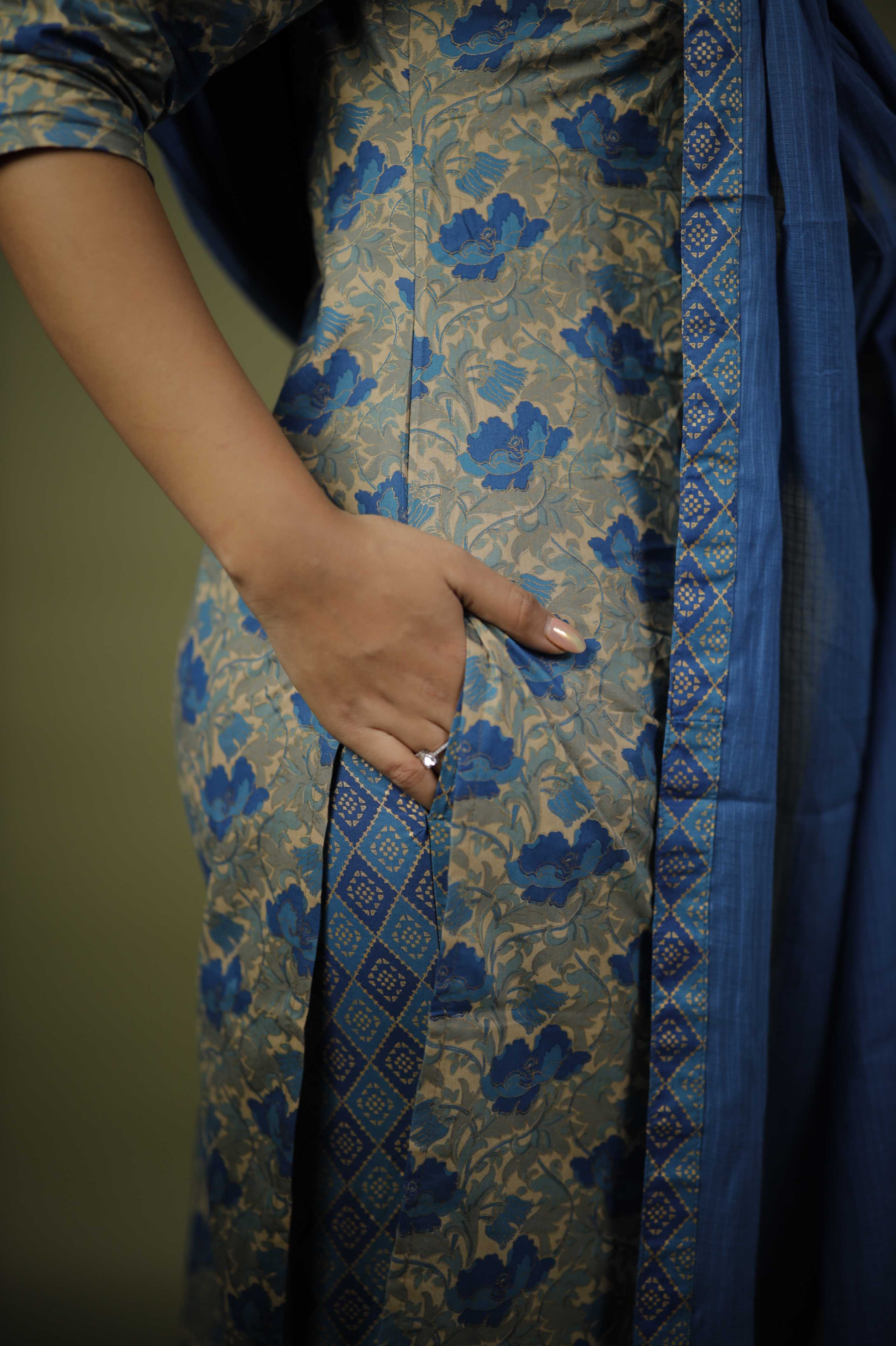 COTTON KURTA SET WITH DUPATTA